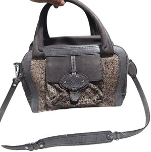 Kesslord Gray Leather Purse Mixed Media Has Like Cow Fur Feel